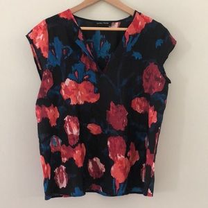 IVANKA TRUMP Floral short sleeve blouse